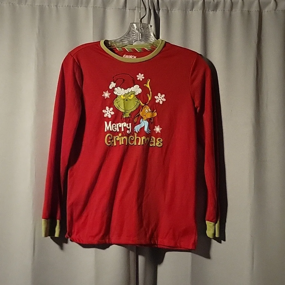 Dr. Seuss Red and Green Grinch Kids Pajama Top